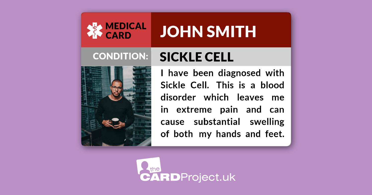 Sickle Cell Awareness Photo Medical ID Alert Card 